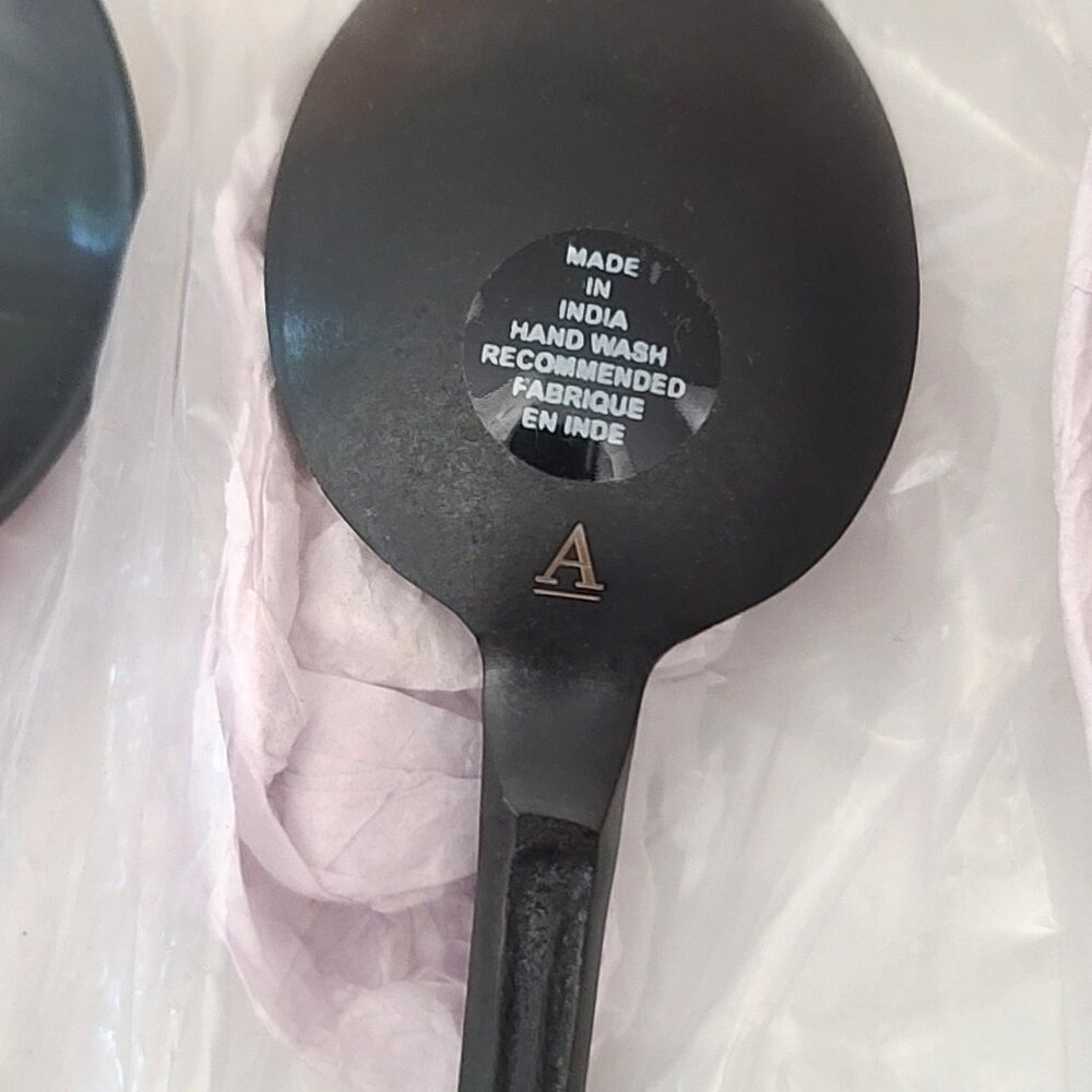 Anthropologie Franklina 5 Piece Flatware Set Matte Black 57530636 NEW - Picture 4 of 8